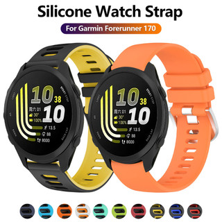 Dành Cho Garmin Forerunner 170 165 Dây Đeo Silicon Mềm Đồng Hồ Thể Thao Vòng Tay Thoáng Khí Màu Sắc Kép Màu Trơn Thay Thế