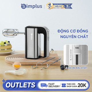 Simplus Máy đánh trứng điện đa năng Thiết kế cầm tay gọn nhẹ, Máy đánh kem, Máy trộn bột, Dùng cho làm bánh tại nhà DADQ002