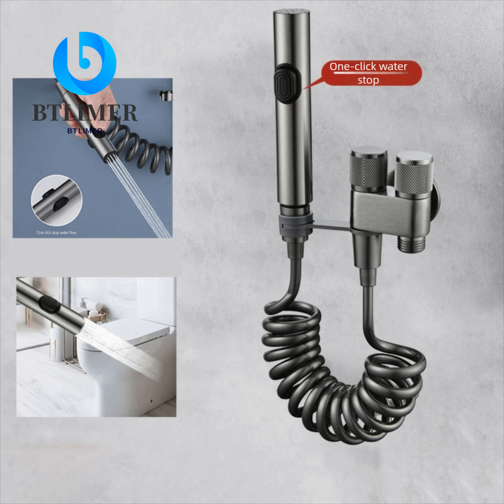 BTLIMER Vệ Sinh Vệ Sinh Bidet Sprayer, Chất Liệu Thép Không Gỉ Double Outlet Cầm Tay Bidet Spray, Xị