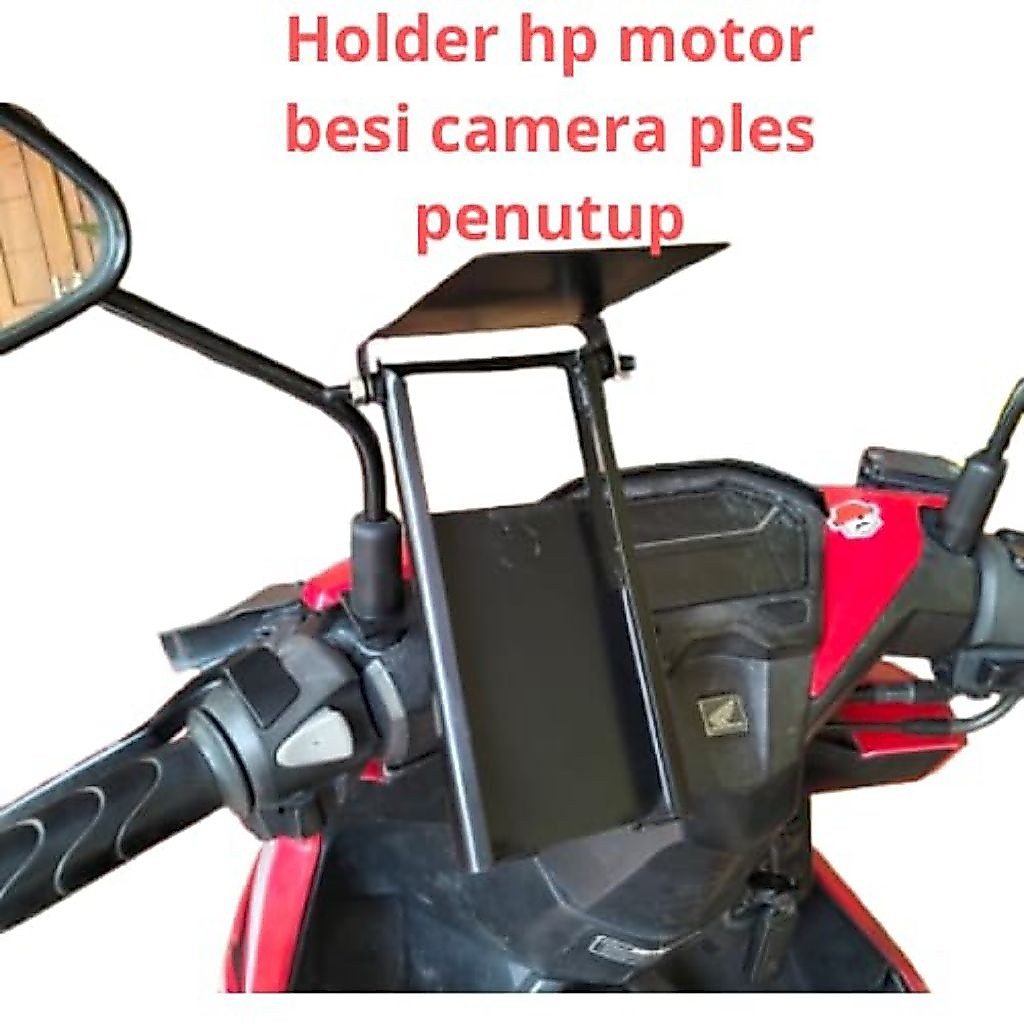 Giá đỡ sắt gương chiếu hậu xe máy đa năng, tối đa gojek lấy, hoàn chỉnh có nắp dài, lỗ camera