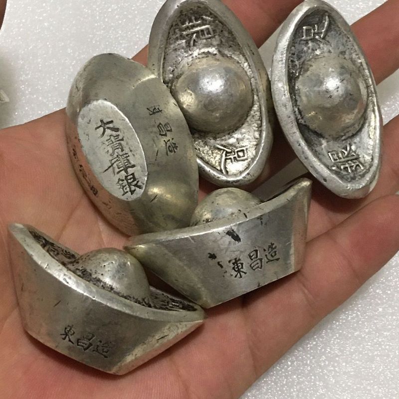 Đại Thanh Bạc Thỏi Dongchang Làm Cũ Thỏi Bạc Vỡ Thỏi Cổ Bạc Nguyên Chất Bộ Sưu Tập Cổ 6.8