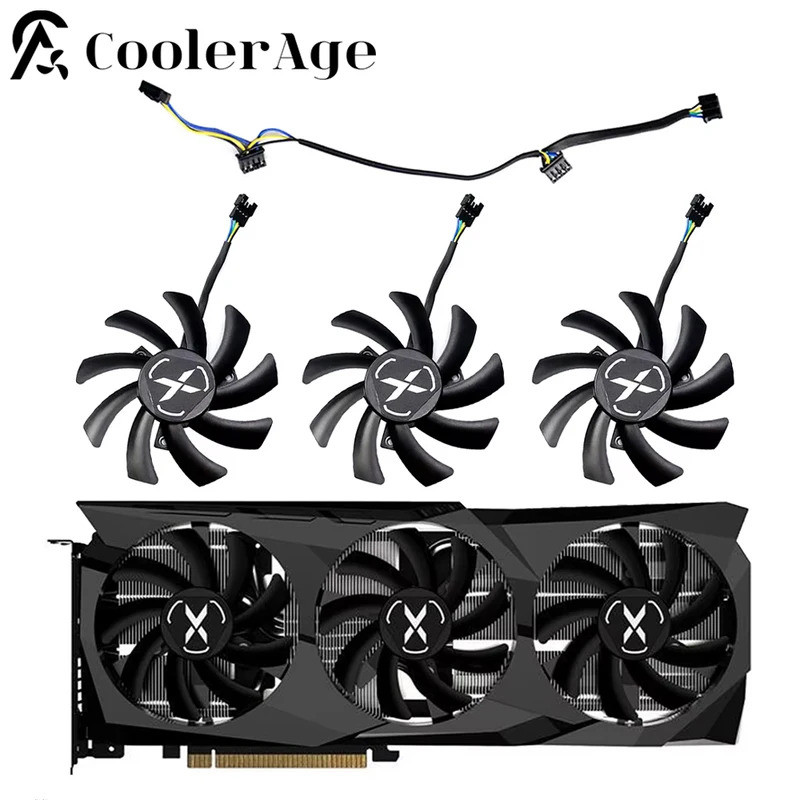 Dành Cho XFX RX 6700 XT Speedster SWFT Video Card Fan 85MM T129215Quạt GPU Card đồ họa thay thế SU R