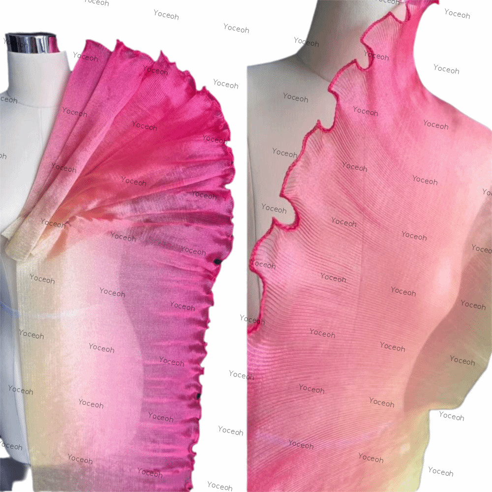 Vải Organza ren xếp li YOCEOH, Vải Organza có hiệu ứng điều chỉnh nước rộng 30cm, Vải Organza có viề