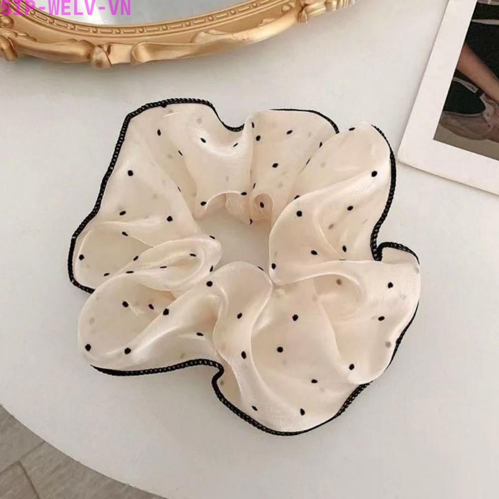{WELV}Hair Ties with Gauze Bow Headband for Women Korean Fashion Floral Hair Accessory