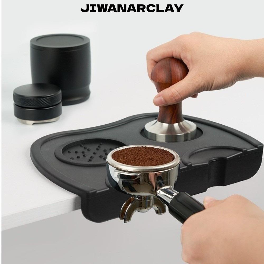 JIWANARCLAY Press Tampering Holder, 51-58mm Coffeeware Espresso Coffee Tamper Mat Station, Universal