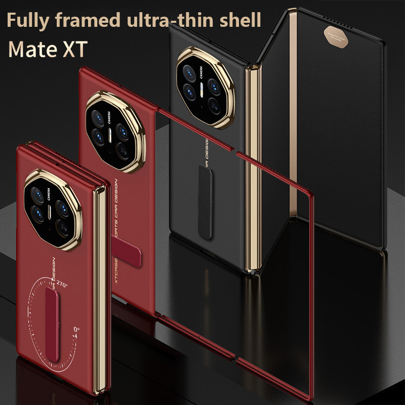 Bản Lề Từ Tính Đôi Bao Gồm Tất Cả Dành Cho Huawei Mate XTs Ultimate Mạ Sang Trọng Da Trơn Đứng Bìa C