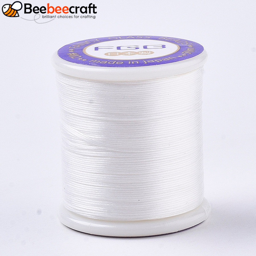 1 Cuộn Nylon 66 Phủ Đính Hạt Hạt Trắng 0.1mm 54,68 yards (50m) / cuộn