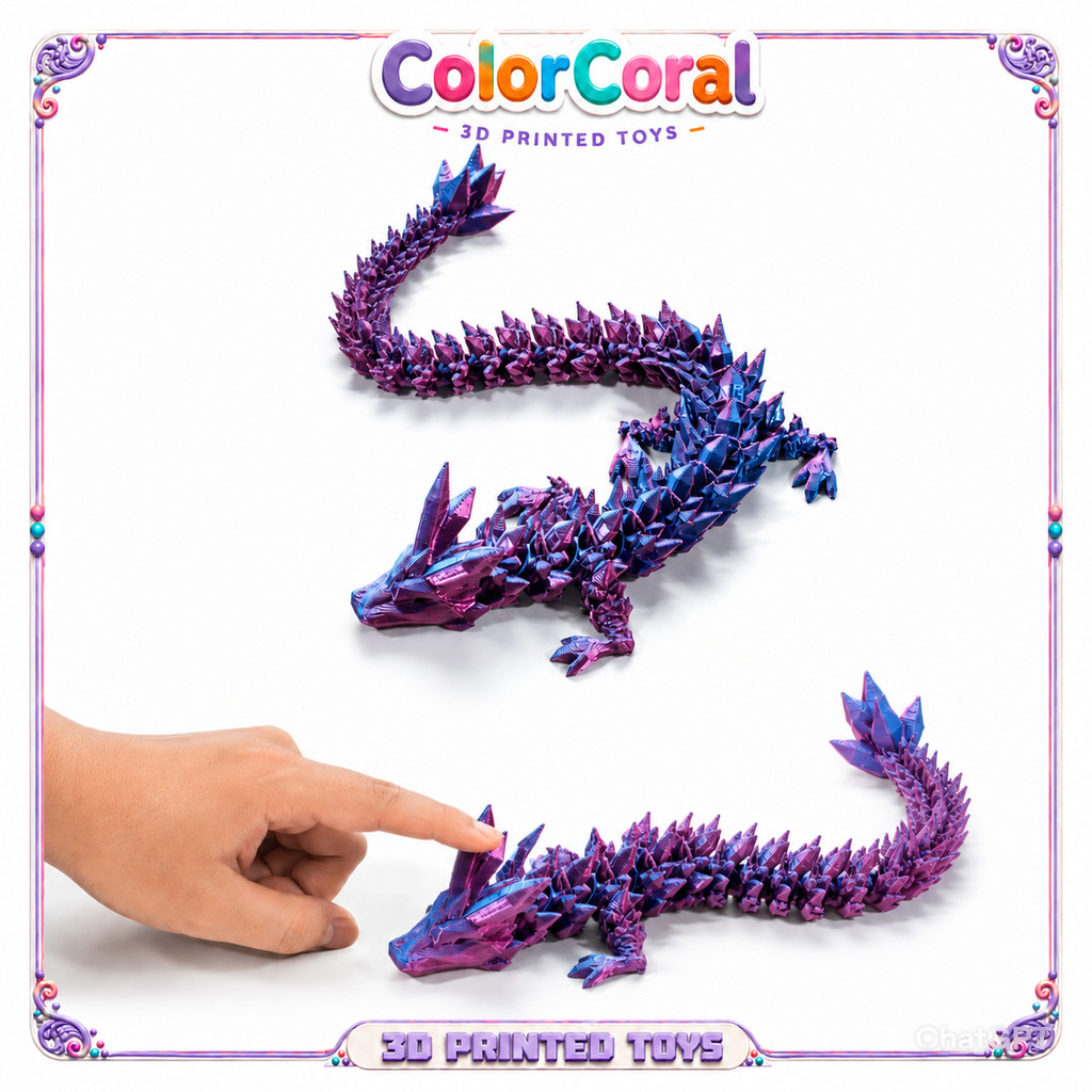 ColorCoral 3D In Hình Rồng Đồ Trang Trí Trung Quốc Loong Scenic Spots Stall Hướng Dẫn Sử Dụng Khớp D