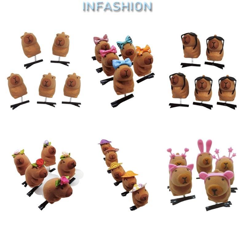 INF 5 Chiếc Dễ Thương Capybara Sang Trọng Kẹp Tóc Đáng Yêu Capybara Kẹp Tóc Cho Hàng Ngày