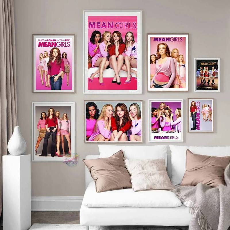 Mean Girls Poster Phim Canvas Nghệ Thuật Màu Hồng Thẩm Mỹ Nghệ Thuật Treo Tường Trang Trí Nhà