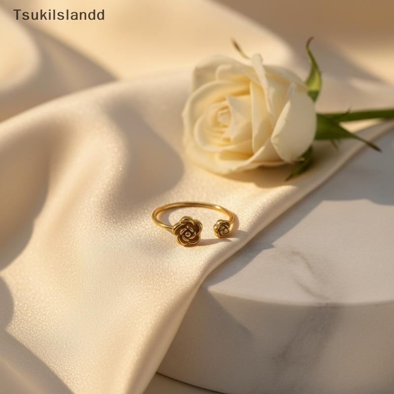 Tsukilslandd Gold Rose Chain Nelace Set 1 Chiếc Nhẫn Bao Gồm Lý Tưởng Cho Nữ Thời Trang MỚI