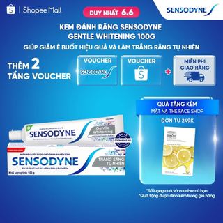 Kem đánh răng SENSODYNE Gentle Whitening 100g giúp giảm ê buốt hiệu quả và làm trắng răng tự nhiên