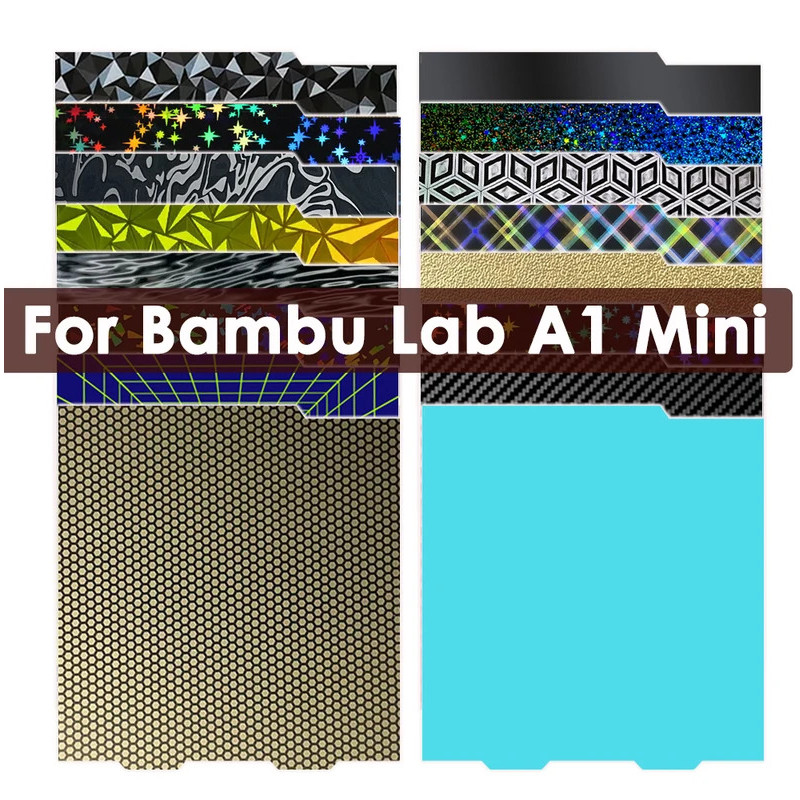 Tấm xây dựng máy in 3D HB 184x184mm PEI mịn màng & họa tiết linh hoạt cho Bambu Lab A1 Tấm lạnh mini
