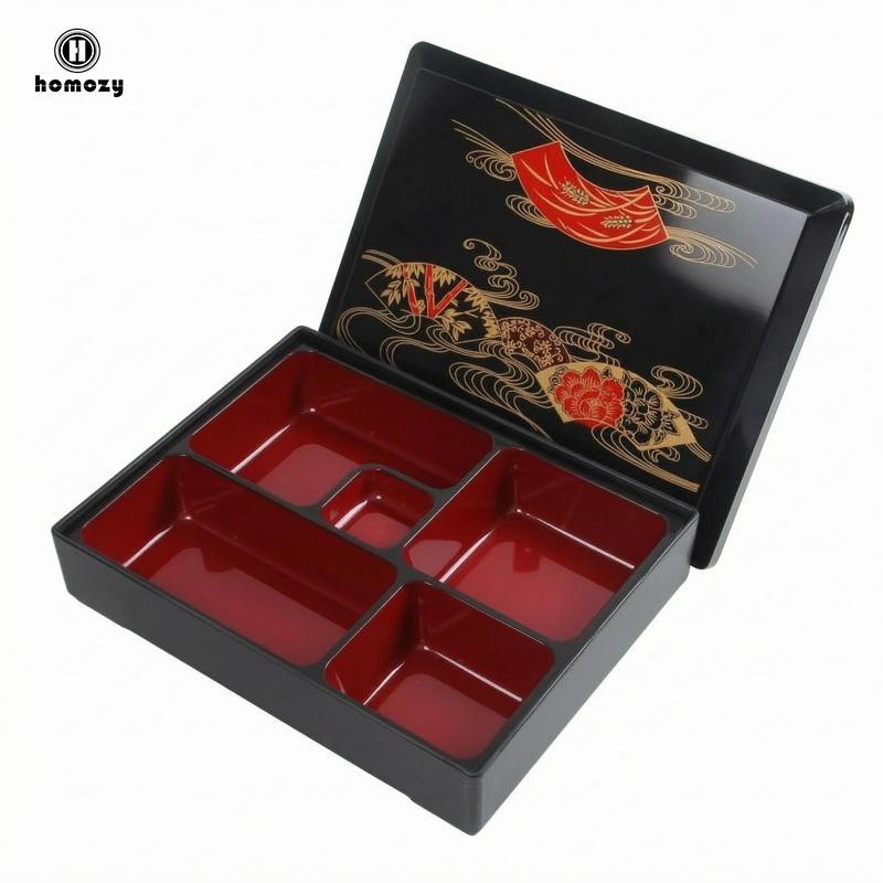 Homozy SiaBiced 5 ngăn Bento năm ngăn ngăn Bento phong cách Nhật Bản Hộp cơm trưa Bento Hộp đựng bữa