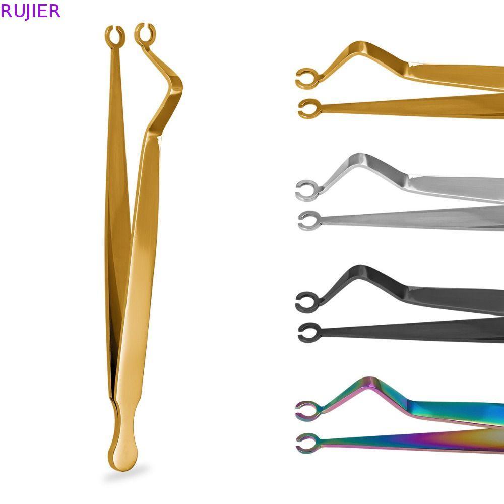 RUJIER Body Piercing Tool, Thép không gỉ Septum Piercing Tool Da Forceps, Micro Catheter Gauge Mũi S