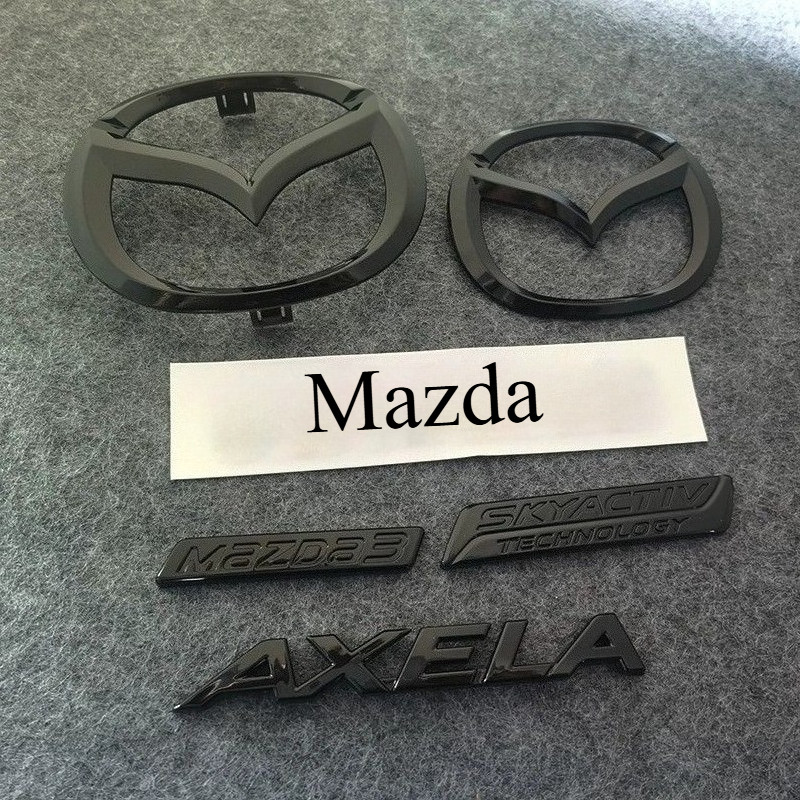 Thích hợp cho logo phía trước màu đen Mazda 3 Axela và logo phía sau, logo thân xe AXELA sửa đổi log