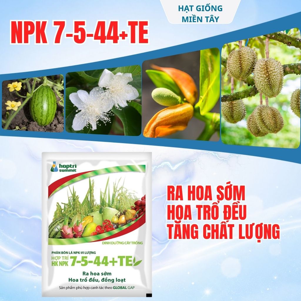 PHÂN BÓN LÁ NPK 7 5 44 + TE Gói 40gr Hợp Trí