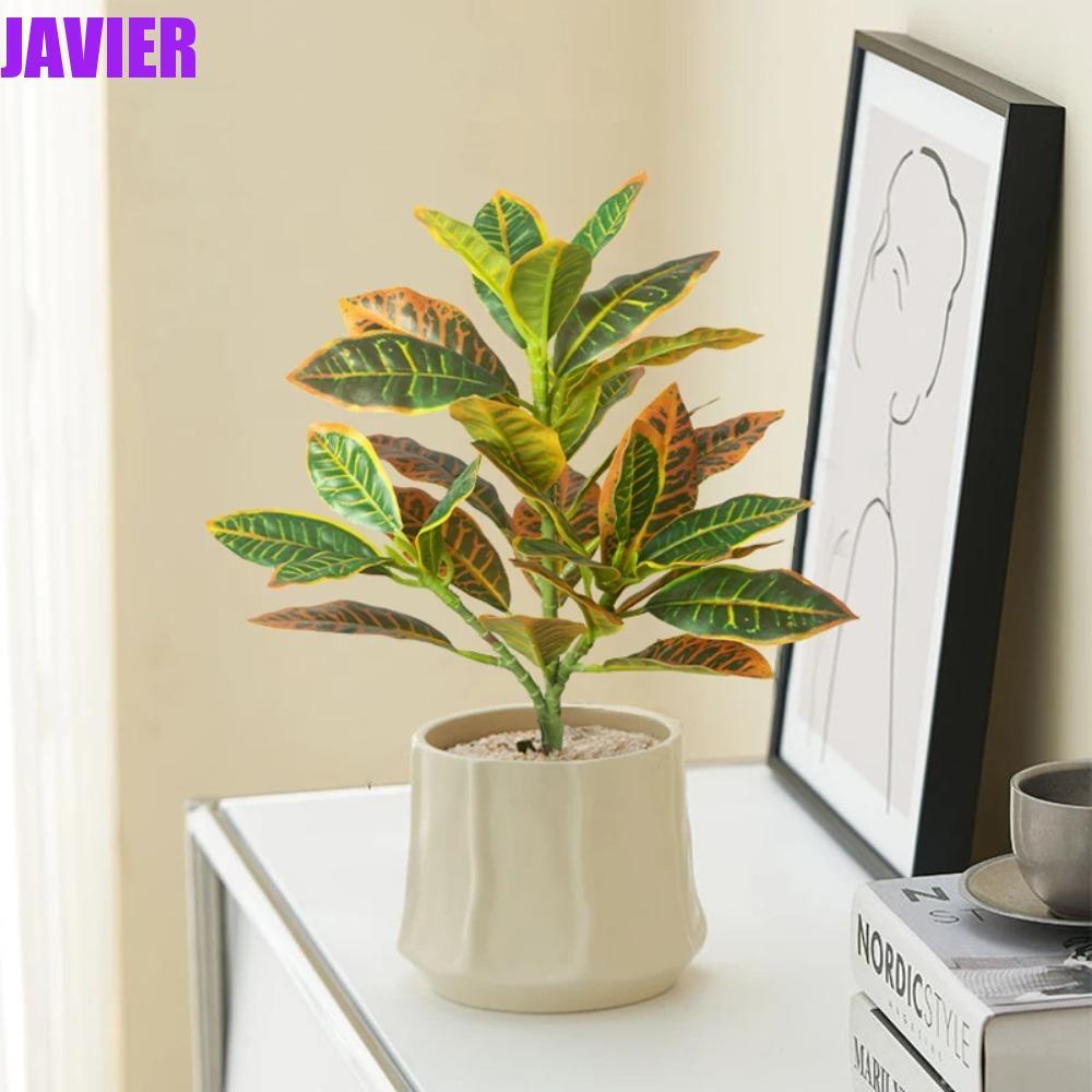 Cây Banyan Nhiệt Đới JAVIER, Cây Ficus Nhân Tạo Lớn 35 Lá, Cắm Hoa Nhựa Sống Động Như Thật Cây Ficus