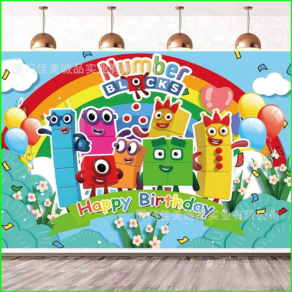 YB2 Numberblocks Trang trí chủ đề Kỷ niệm tiệc sinh nhật Chụp ảnh Ảnh Phông nền Bố trí cảnh