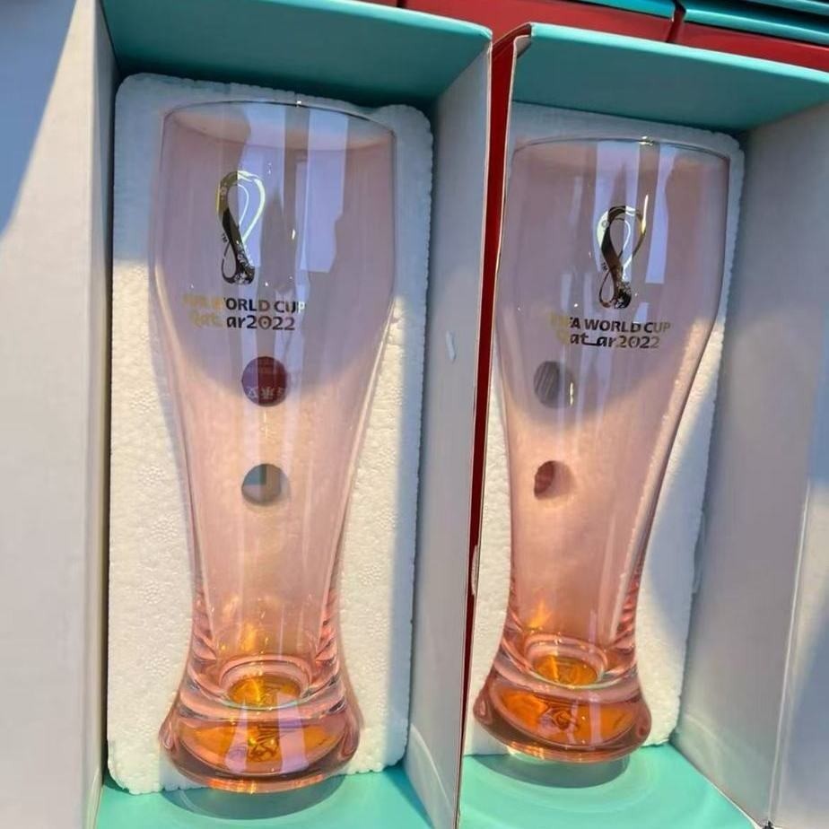 2022 World Cup Bia Cốc Cao Borosilicate Kính Chịu Nhiệt 400ml Rượu Thủy Tinh World Cup Trò Chơi Hàng