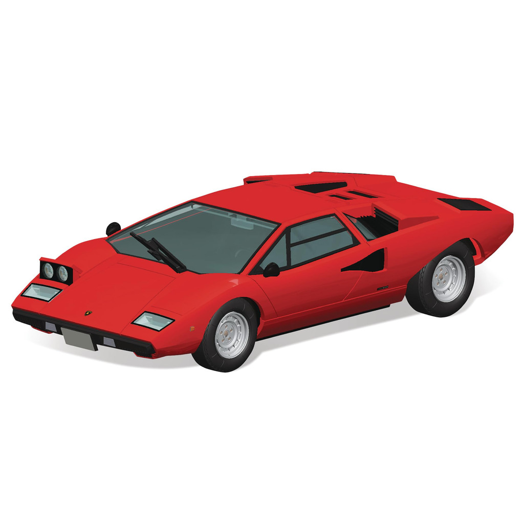 Công ty văn hóa giáo dục AOSHIMA 1/32 Bộ mô hình Snap Kit Lamborghini Countach LP400 màu đỏ đã phân 