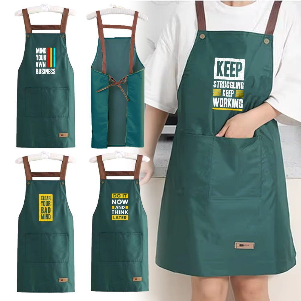 Protect cloth Barbecue oil-proof Premium apron Student Culinary Classroom Apron phrase Pattern