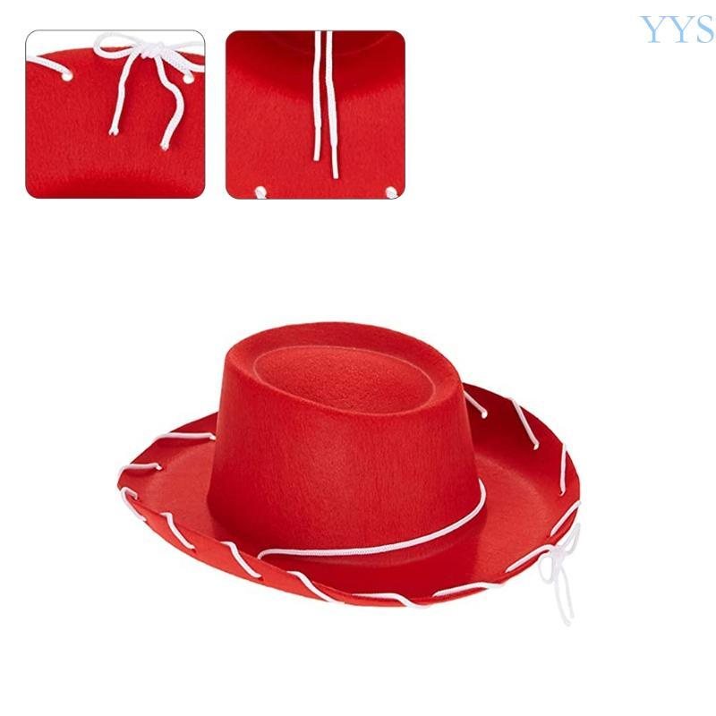 YYS Western Big Eaves Nỉ Mũ Cao Bồi Nâu Đỏ Phương Tây Bò Cô Gái Mũ Cho Bé Trai Bé Gái
