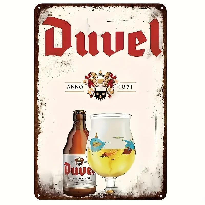 Duvel Vintage Kim Loại Ký PreDrilled Chịu Được Thời Tiết Sắt Treo Tường Nghệ Thuật Trang Trí Retro C