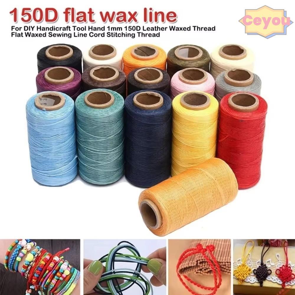 CEYOU Waxed Thread Cord, Arts Craft 0.8MM Wax Cotton Dây Dây, Vintage 260M Polyester Dây 150D Da May