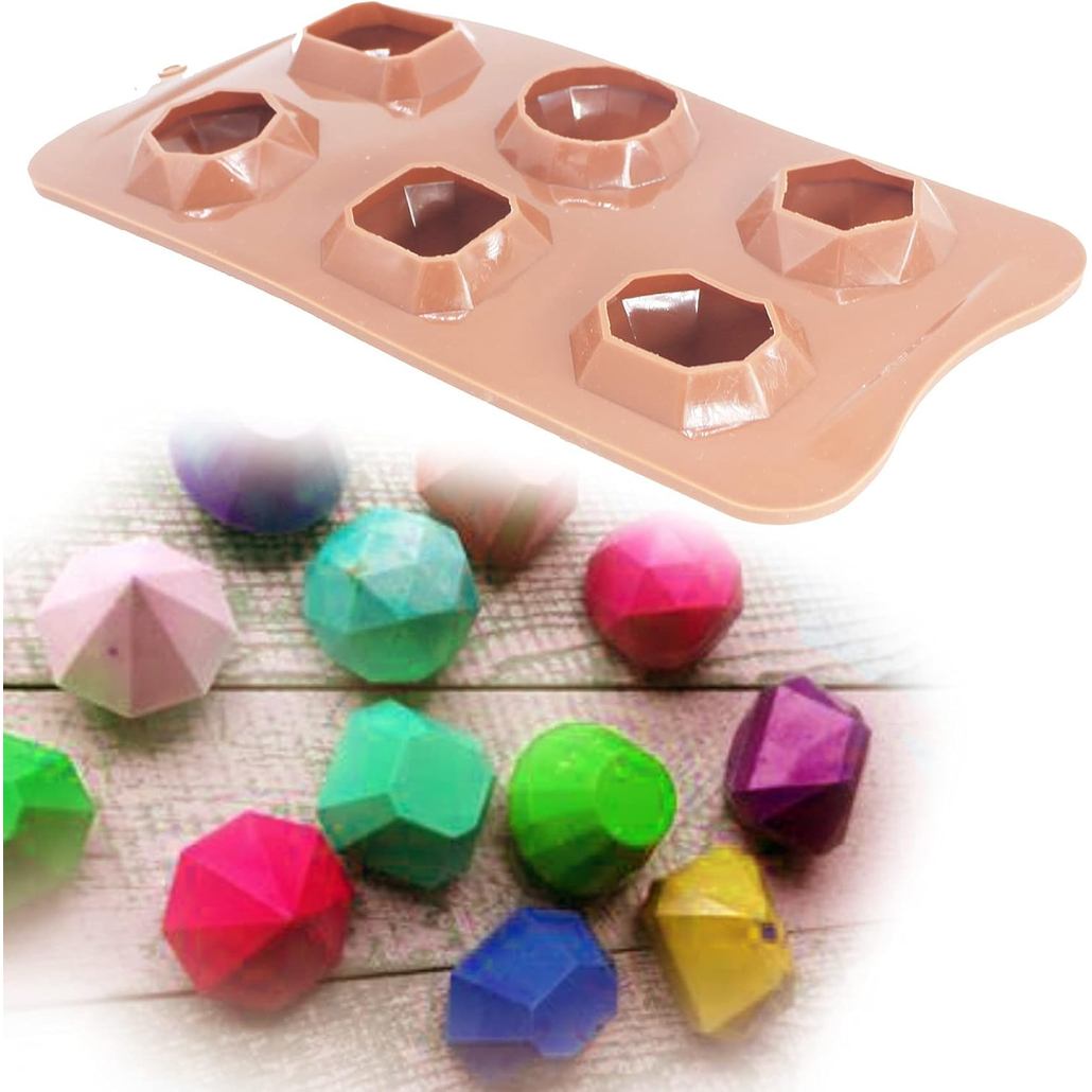 X-Haibei 3D Đá Quý Cool Ice Cube Xà Phòng Sô Cô La Thạch Cao Crayon Khuôn Silicon Đảng Maker Dia. 1i