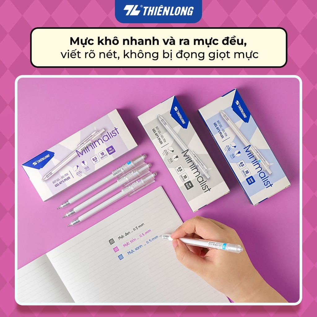 Combo 5/10/20 Bút gel Minimalist Thiên Long Gel-071/PLUS