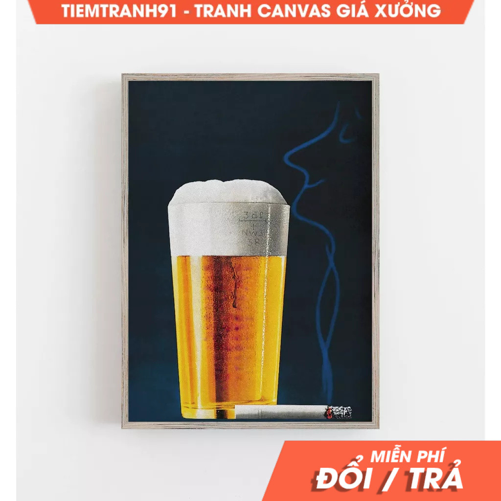 Tranh treo tường, Beer Wall Art, Bar Wall Decor, Vintage Wall Art, Beverage Wall Art, Retro Beer, tặ