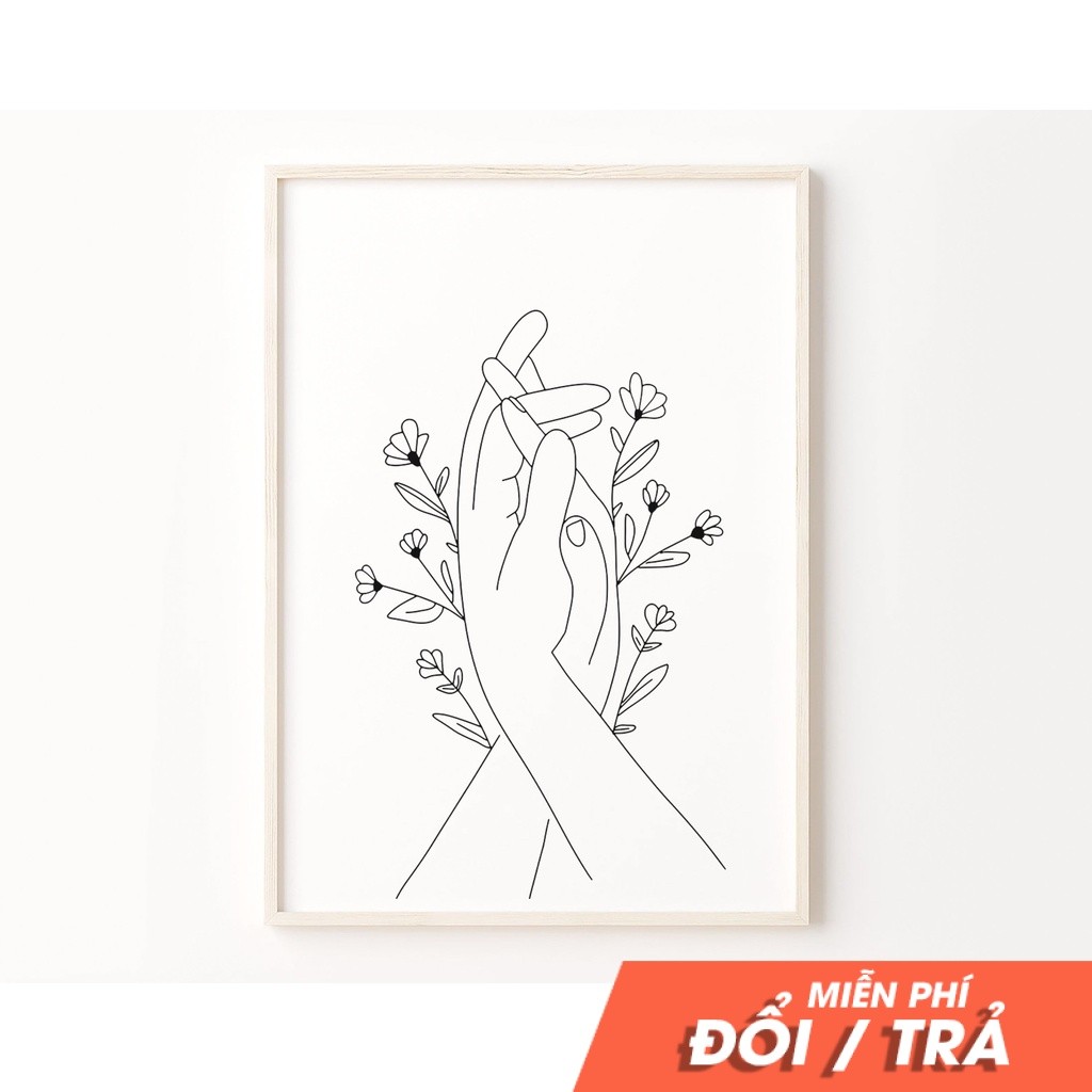 Tranh treo tường, Flowers Line Art, Minimalist Flowers Wall Art, Minimalist Flower, Floral Line Art,