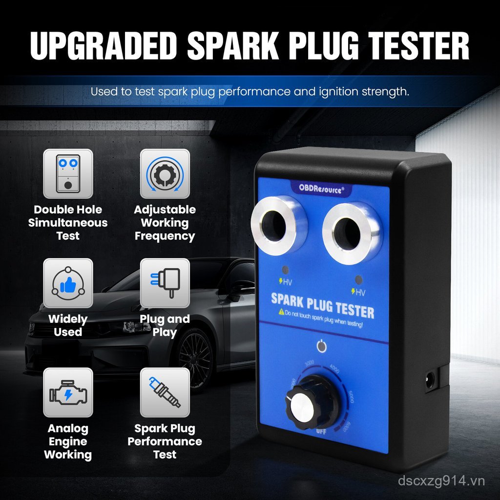 OBDResource Xe Spark Plug Test Lỗ Kép 110V 220V 0-6000rpm Tần Số Động Cơ Tự Động Đánh Lửa Cuộn Dây K
