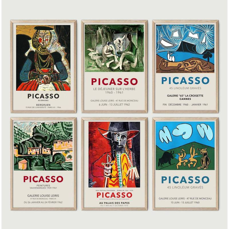 Pablo Picasso Triển lãm cổ điển Canvas Art Lập thể Nghệ thuật treo tường cho trang trí nội thất