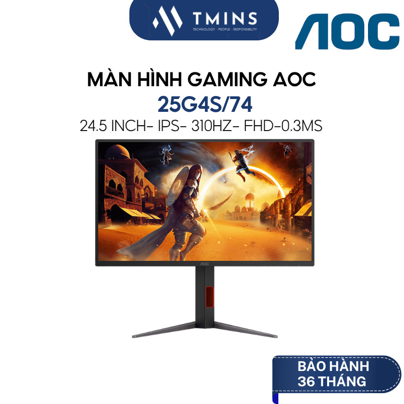 Màn Hình gaming AOC 25G4S/74 24.5 inch ( FHD/IPS/310Hz/0.3ms ) - Hàng Chính Hãng - FULL VAT