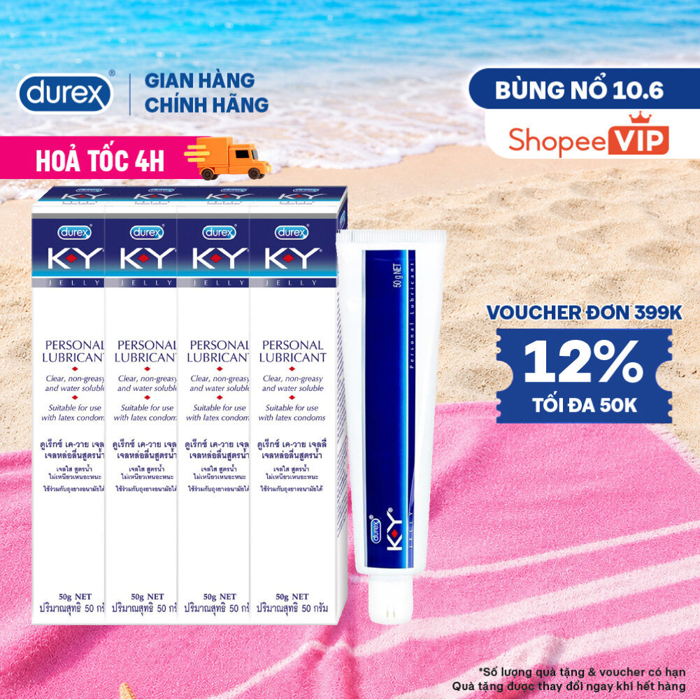 [HỎA TỐC 4H] Combo 4 Gel bôi trơn Durex K-Y Jelly 50g ( KY Jelly)