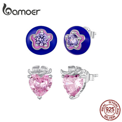 Bamoer Bạc 925 Bông Tai Bông Tai Dâu Việt Nam Trang Sức Quà Tặng Cho Nữ