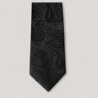 Cà vạt nam Paisley màu đen rộng 8cm, lý tưởng cho doanh nghiệp, đám cưới, phỏng vấn & đi lại hàng ngày, phụ kiện trang trọng đa năng