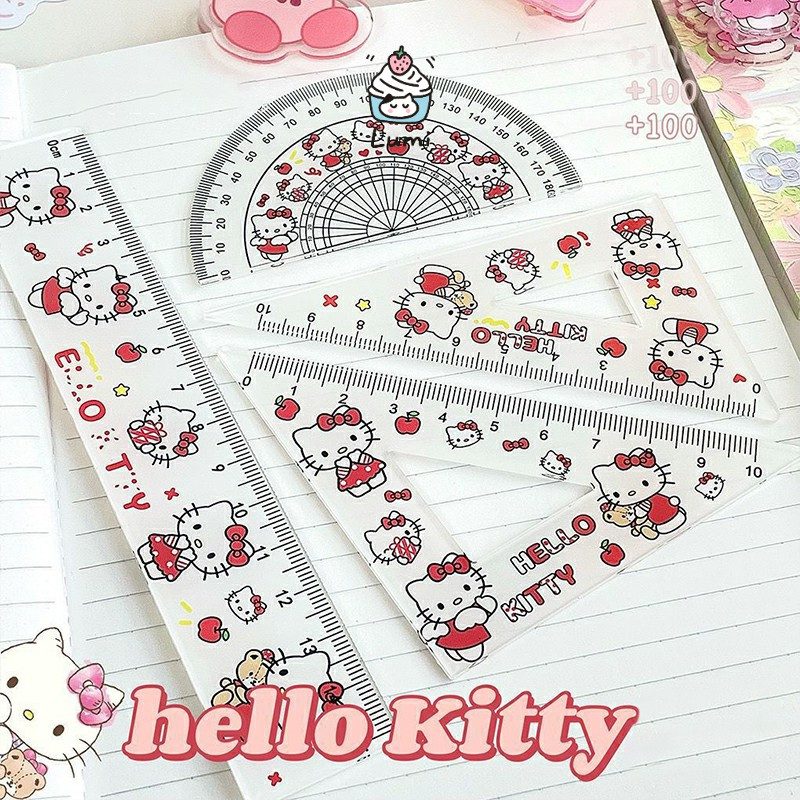 🐟Lumi🐟Bộ thước kẻ 4 món Sanrio, thước kẻ đa năng