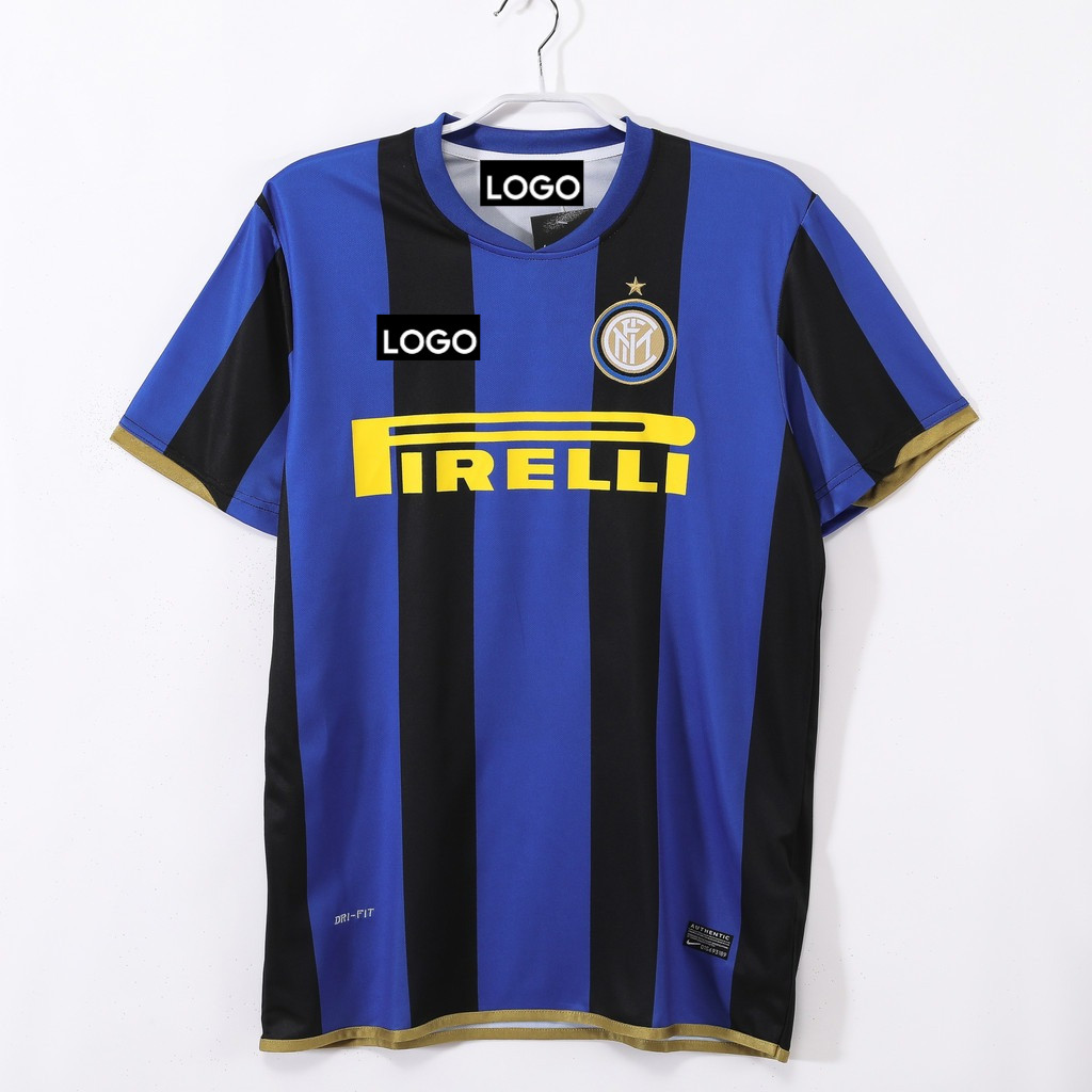 2008 / 09 Inter Milan Home Classic Soccer Club Áo bóng đá phiên bản cổ điển