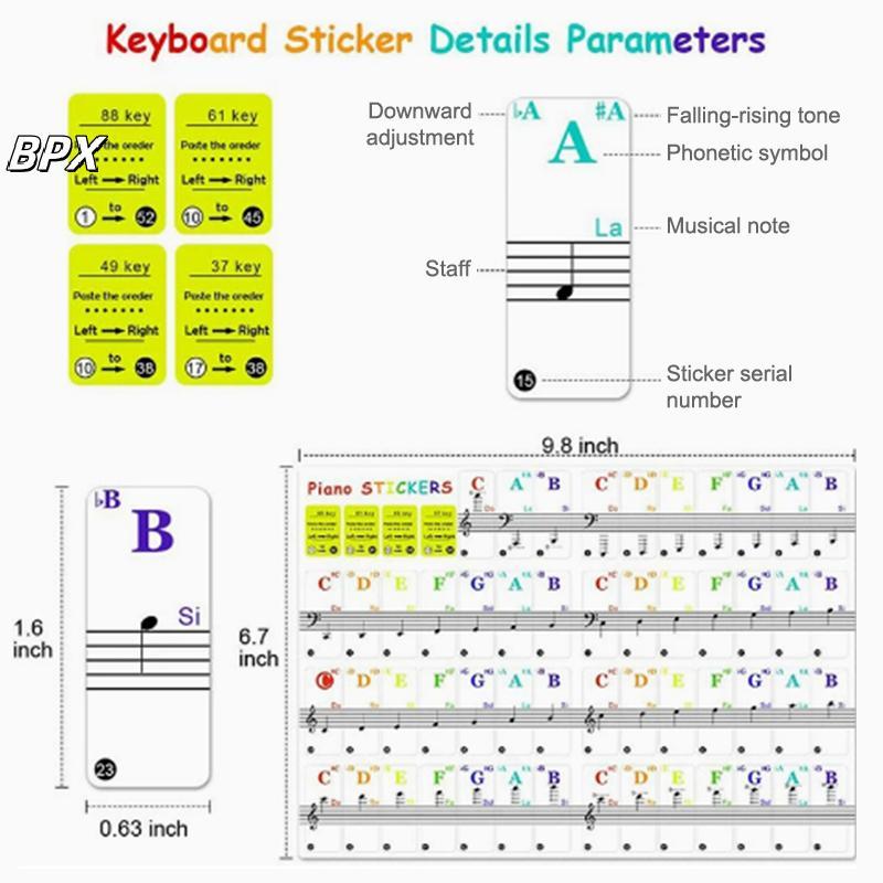 BPX 54 / 61 / 88 Phím Đàn Piano Trong Suốt Bàn Phím Đàn Piano PVC Stier Piano Stave Louislifesuper