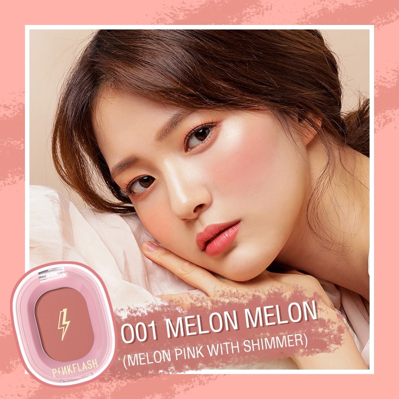 Phấn má hồng PINKFLASH trang điểm làm đẹp màu O01 Melon Melon