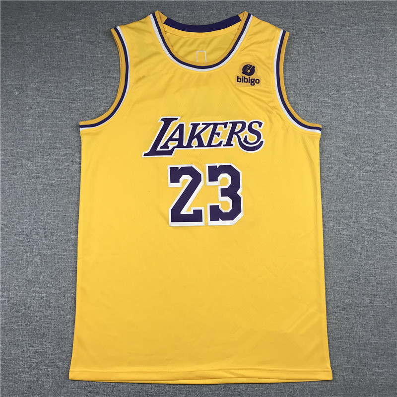 Los Angeles Lakers23 Áo bóng rổ cổ tròn, làn da màu vàng, Trắng và tím — — Thích hợp cho người hâm m