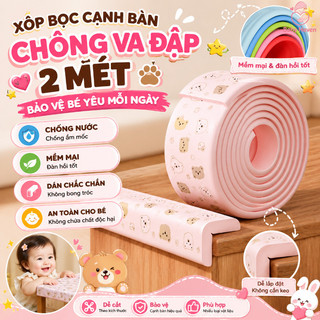 2M Dải Băng Xốp Bọc Cạnh Bàn Dày Và Rộng Hơn,Dải Xốp Chống Va Chạm,Dành Cho Góc Tường/Góc Nhọn,đảm Bảo An Toàn Cho Bé
