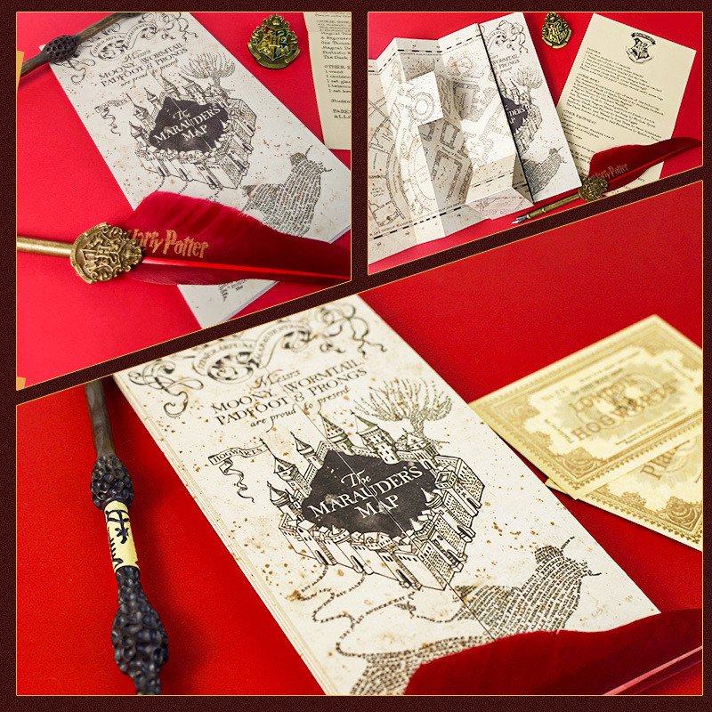 Bản đồ Harry Potter Academy of Magic Live Point Map Hogwarts cosplay Đạo cụ Magic Treasure Hunt Map 