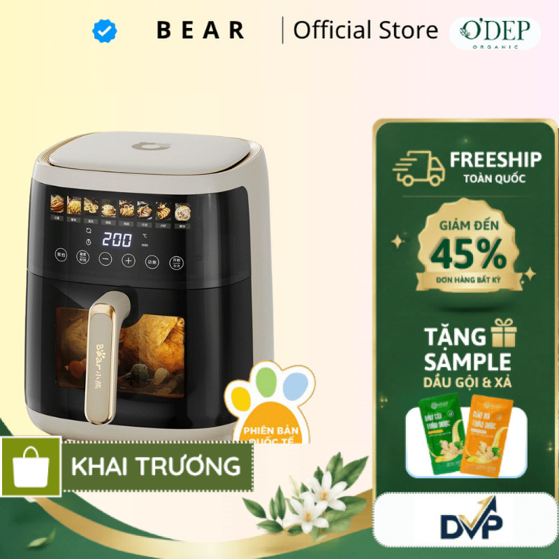 Nồi Chiên Không Dầu 5L Bear QZG-F15H1 - Hàng chính hãng - SHOP DVP