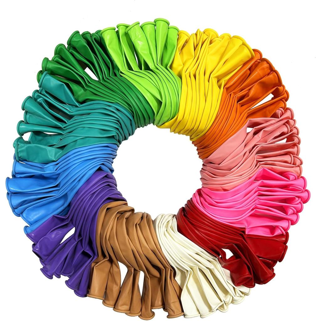 Bóng bay cao su YALLOVE Các loại màu sắc, Bộ 120, 12 Inch dùng cho Heli hoặc sử dụng không khí, Bóng
