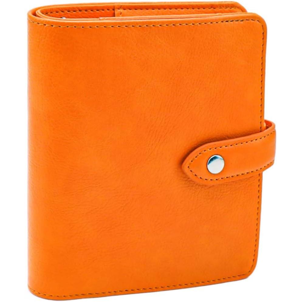 Ví Nhồi Bông Tiền Mặt A7 Chất Kết Dính Ngân Sách Cam Mini Planner Da PU Nhỏ Notebook Cover 6 Nhẫn Ng