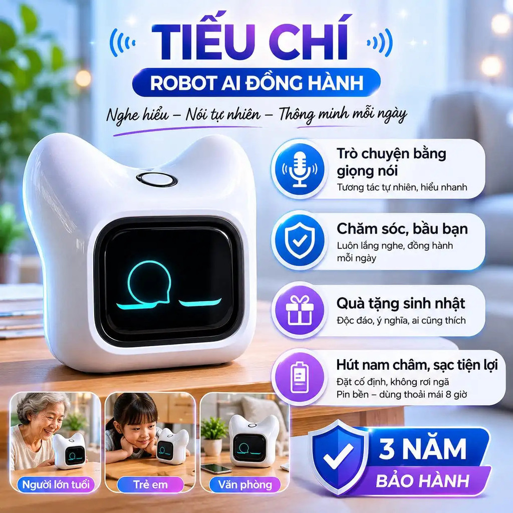 Robot AI Thông Minh, Robot AI Đồng Hành, Robot Trò Chuyện Giọng Nói, Đồ Chơi Tương Tác Cho Trẻ Em Gi